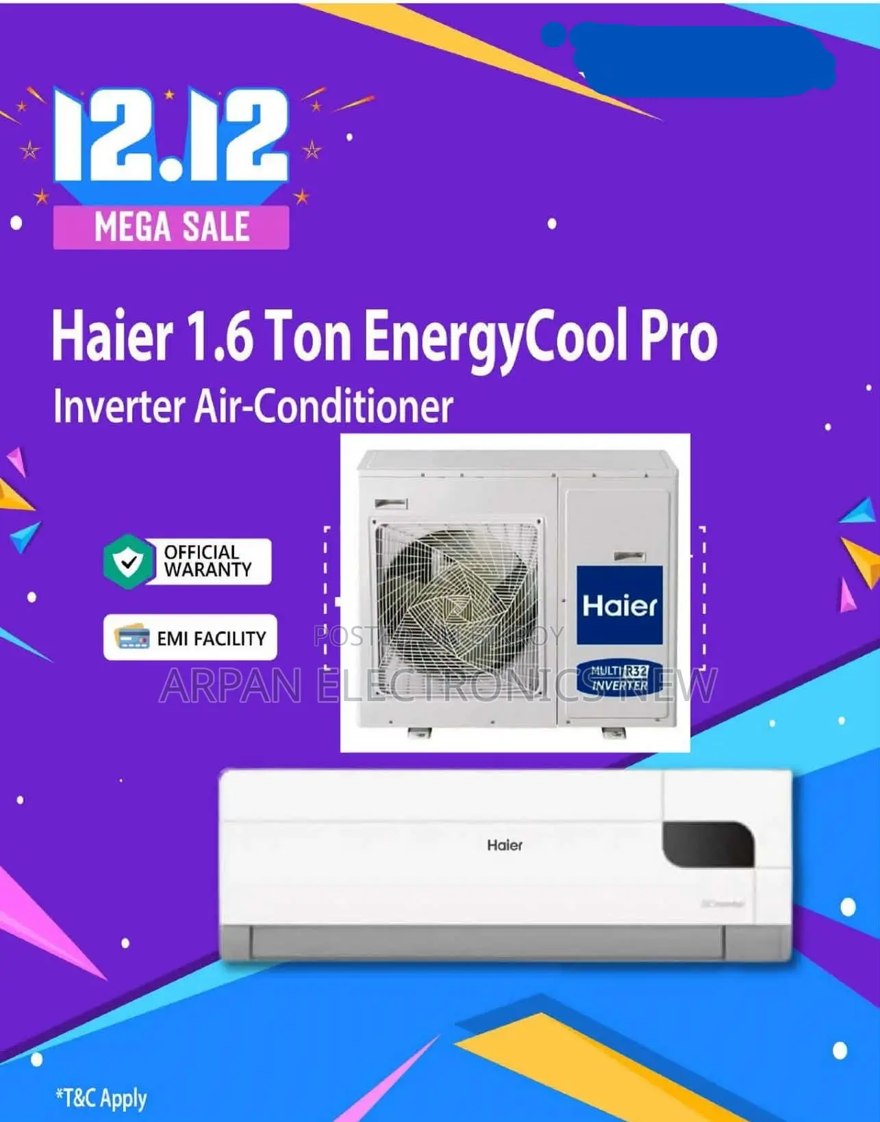 19energycool Haier 1.6 Ton Inverter Ac Official Warranty Emi Available