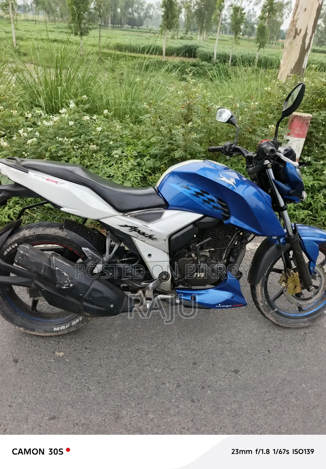 টিভিএস অ্যাপাচি আরটিআর ১৬০ ৪ভি ২০১৯ ব্লু