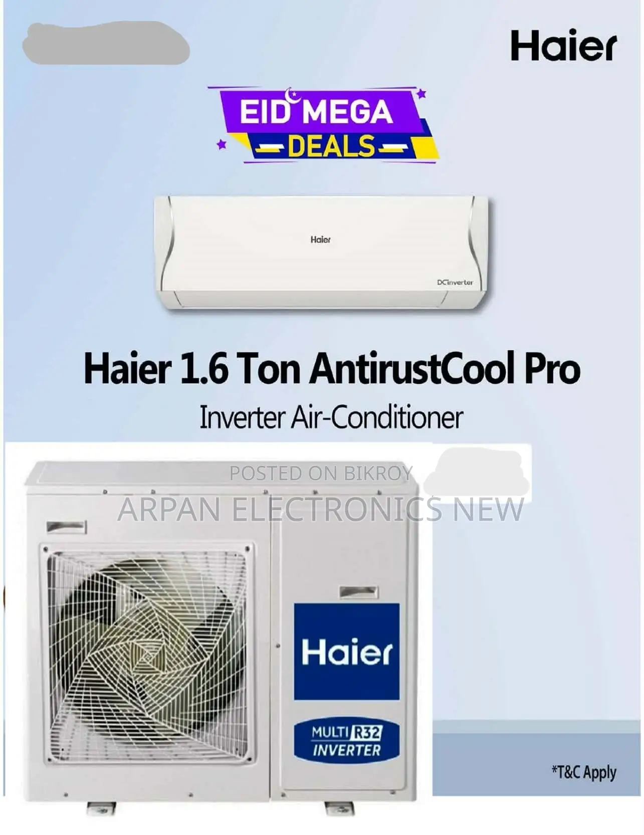 Haier AC Inverter Pro 1.6 Ton or Official Warranty EMI Available