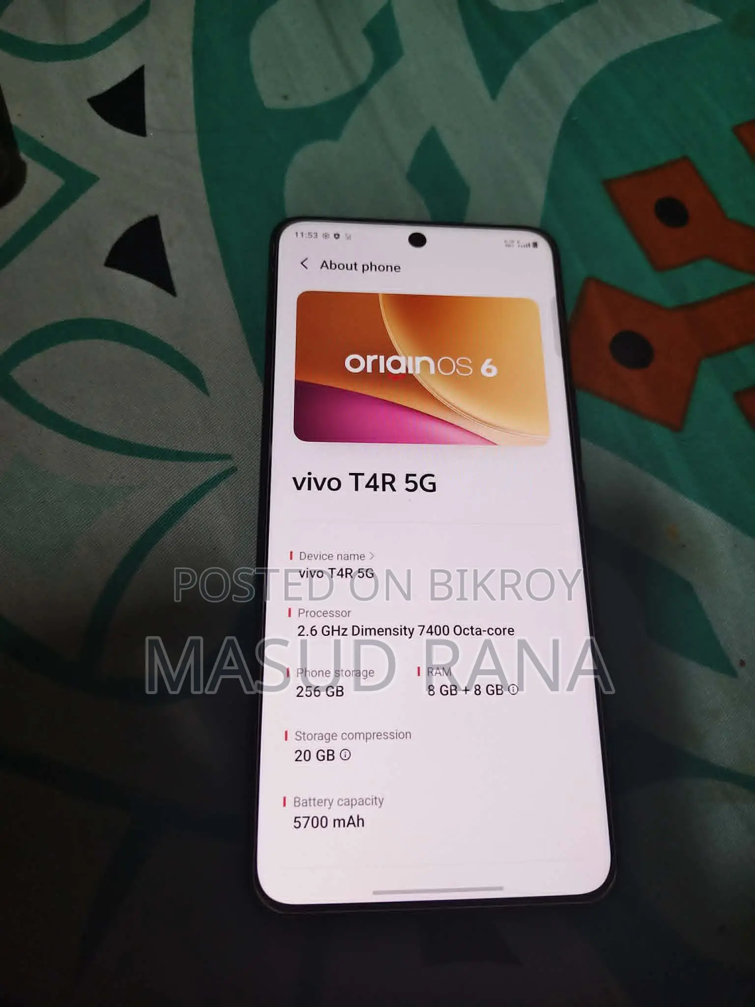 Vivo T4R 256 GB Blue