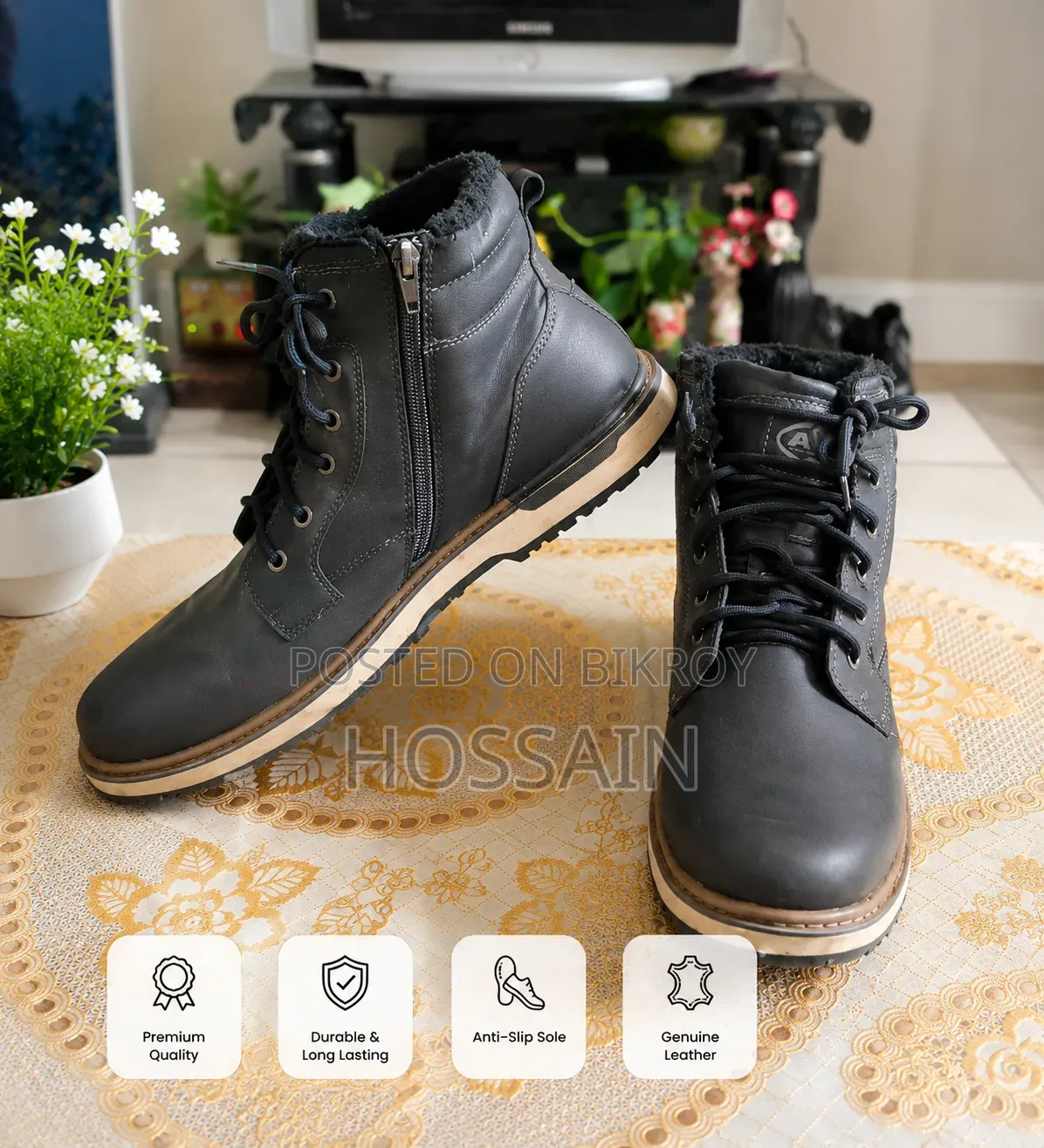 Winter Leather Boots For Men – Like New Condition
