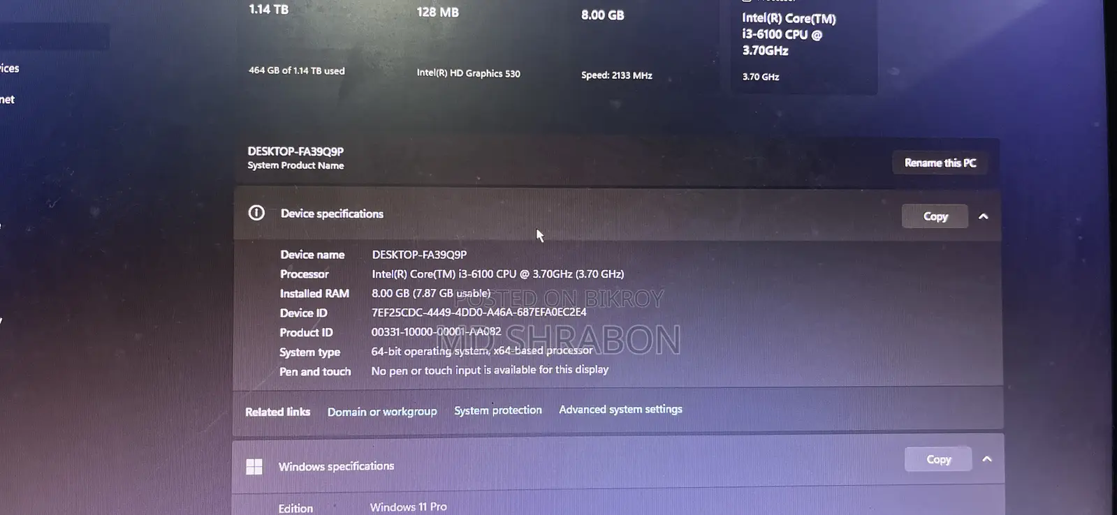 Desktop Computer Asus 8GB Intel Core I3 SSD 1TB