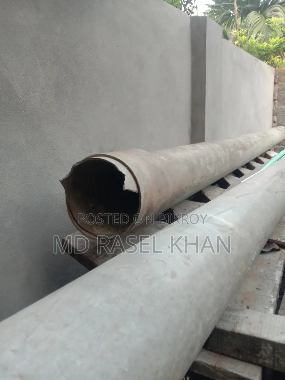 Two pieces of 8-inch 20-foot long pipes for sale