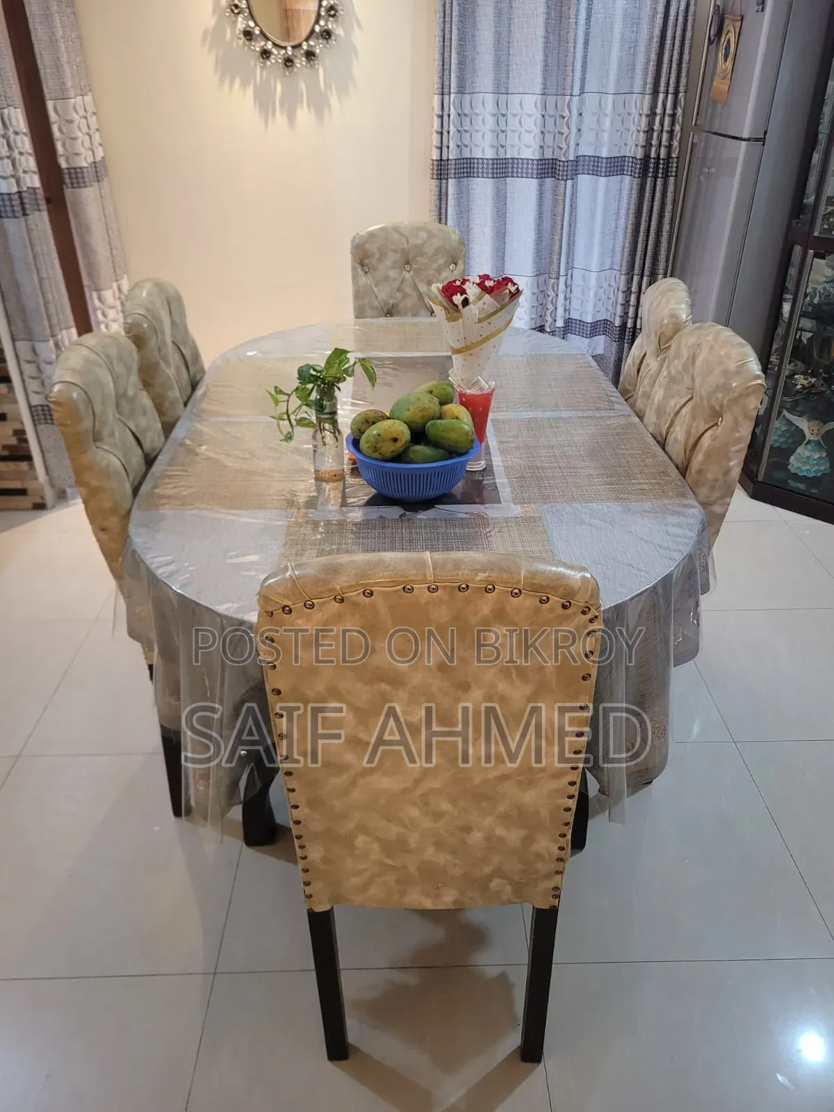 ৬ সিটের মেহগনি কাঠের ডাইনিং টেবিল সেট | Partex Top