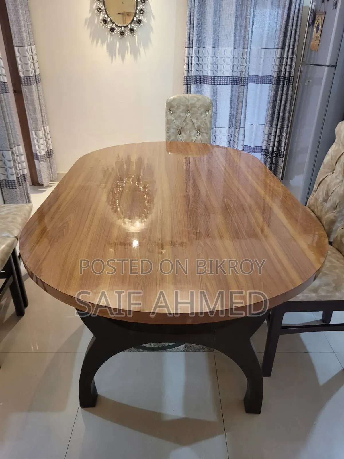 ৬ সিটের মেহগনি কাঠের ডাইনিং টেবিল সেট | Partex Top