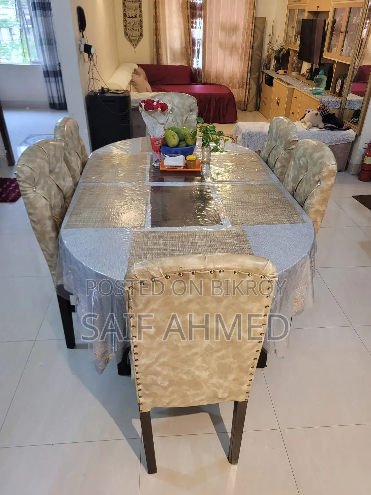 ৬ সিটের মেহগনি কাঠের ডাইনিং টেবিল সেট | Partex Top
