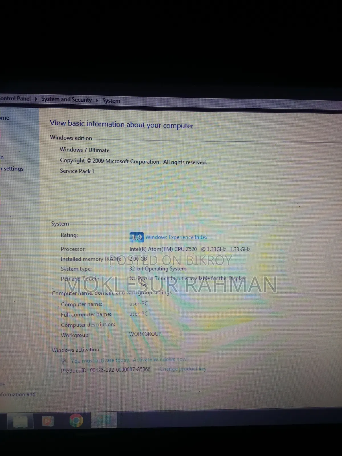 Laptop Acer Aspire 1 2GB Intel Core I3 eMMC 140GB