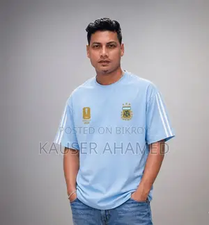Premium Argentina Fan Edition Drop Shoulder Sky Color