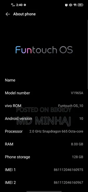 Vivo Y50 128 GB Black