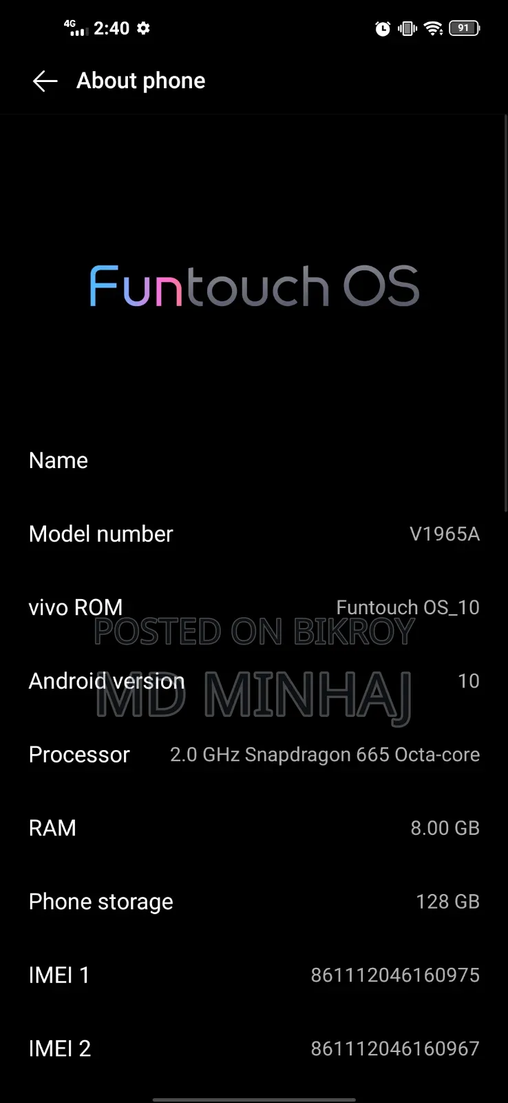Vivo Y50 128 GB Black