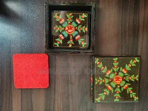 Artisan-Made Kashmiri Paper Mache Candle Holders + Coaster Set