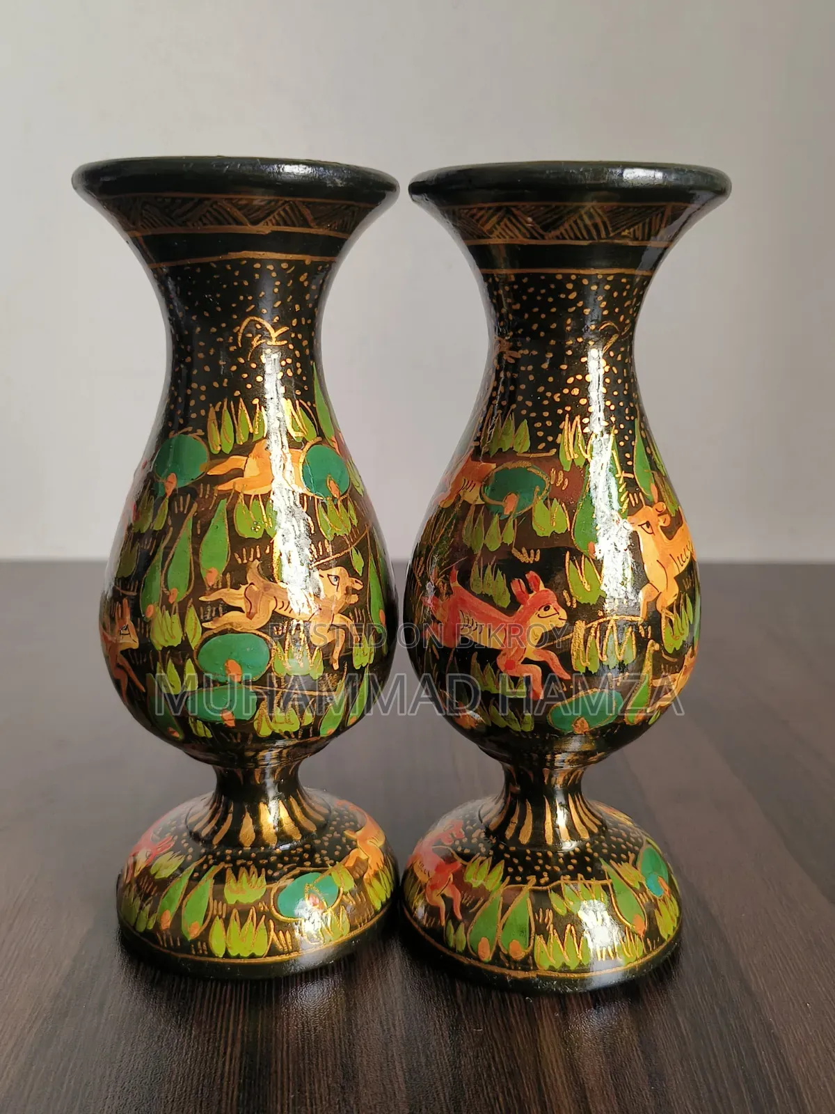 Artisan-Made Kashmiri Paper Mache Candle Holders + Coaster Set