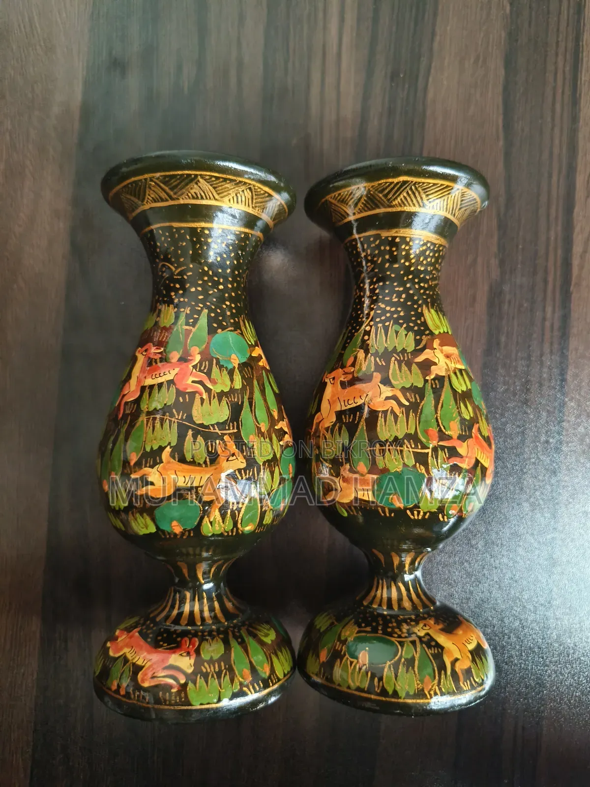 Artisan-Made Kashmiri Paper Mache Candle Holders + Coaster Set