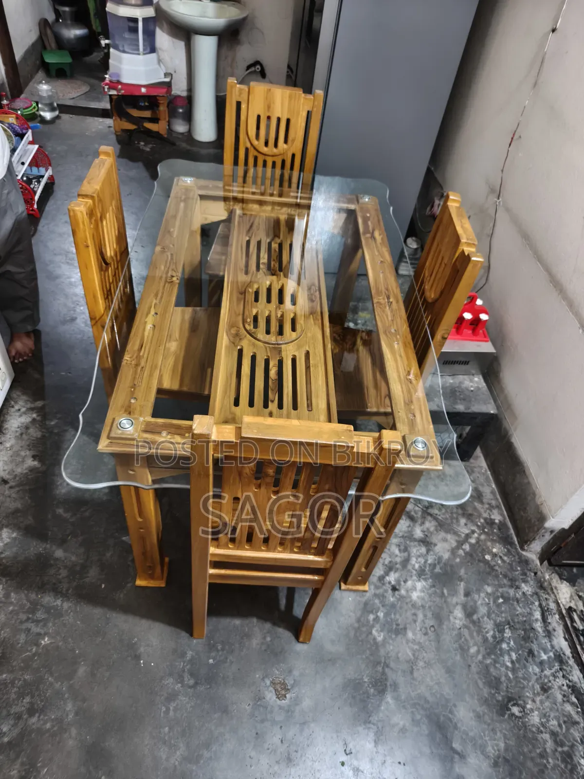 Chittagong Teak Wood Dining Table and Chairs