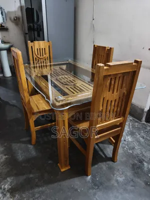 Chittagong Teak Wood Dining Table and Chairs