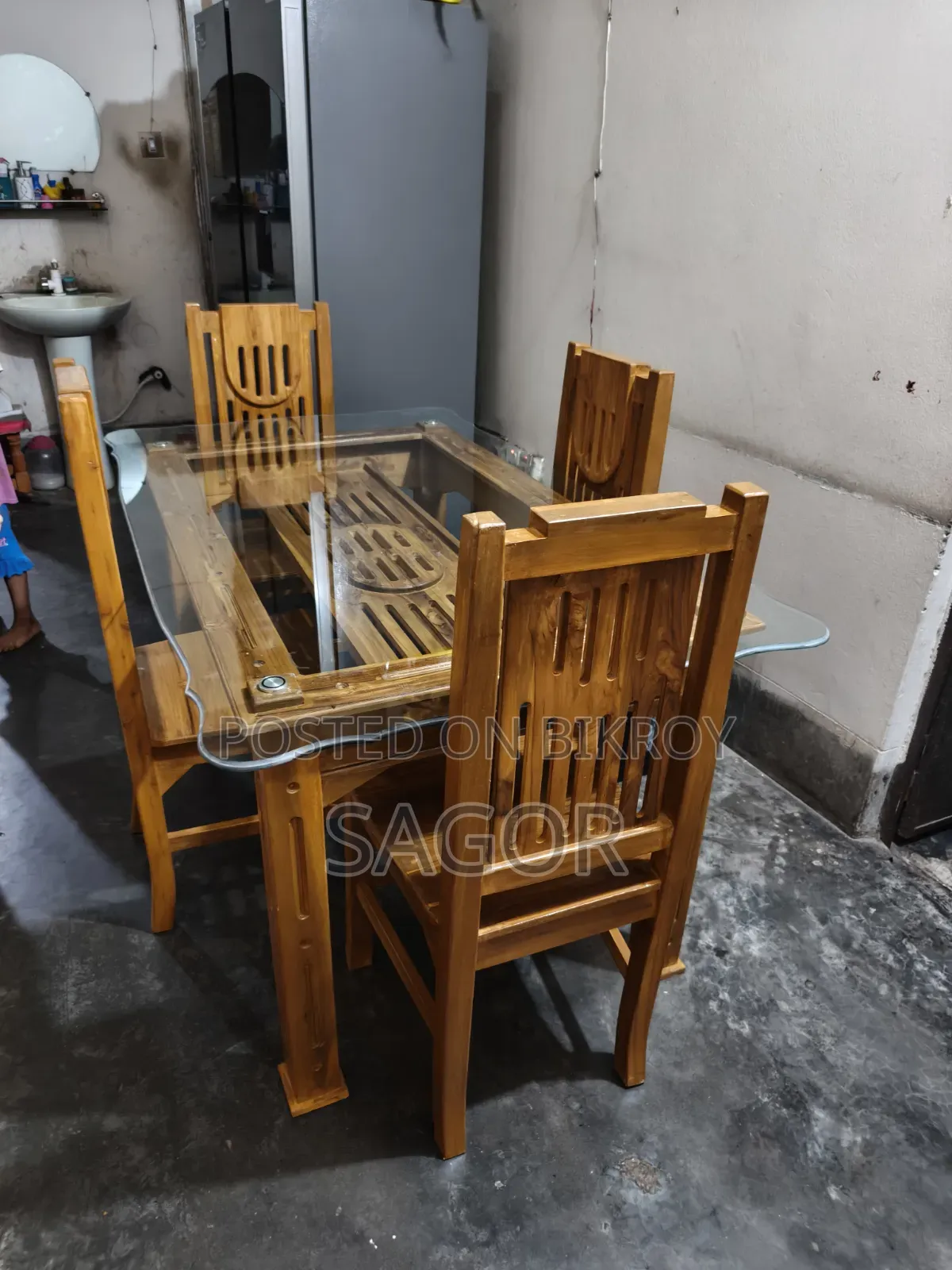 Chittagong Teak Wood Dining Table and Chairs