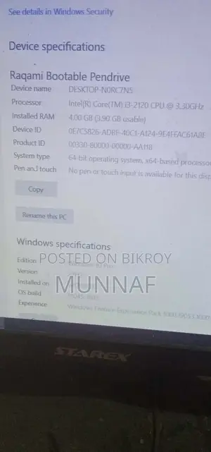 Desktop Computer 4GB Intel Core I3 SSD 128GB
