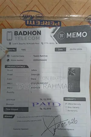 New Infinix Smart 20 64 GB Black