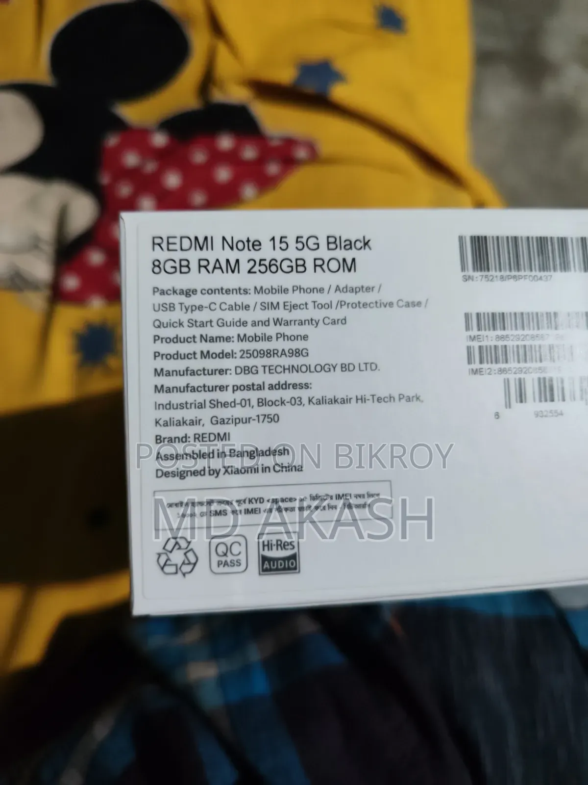 New Xiaomi Redmi 15 5G 256 GB Black