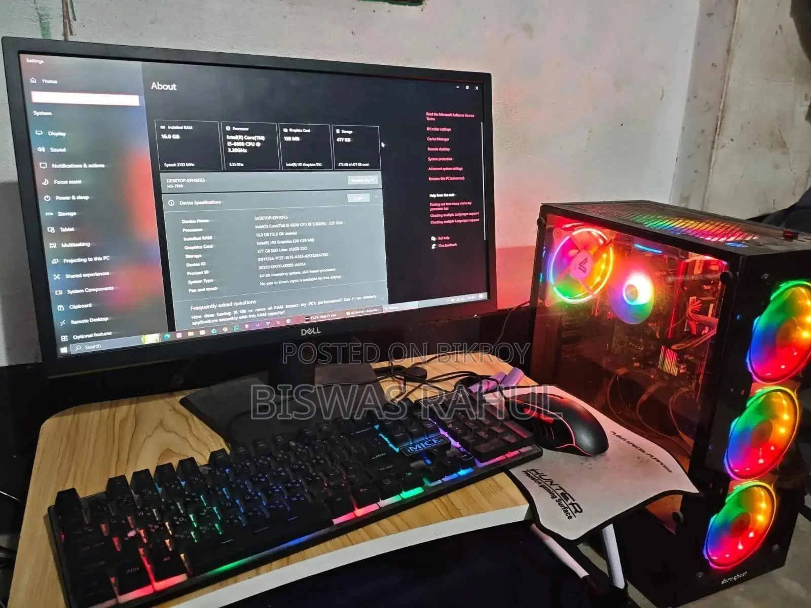 Desktop Computer MSI Gaming 24GE 2QE 16GB Intel Core I5 SSD 512GB