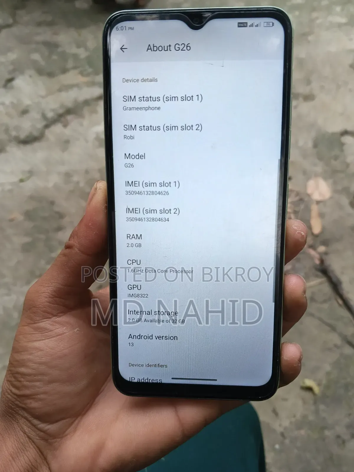 Symphony G26 32 GB Silver