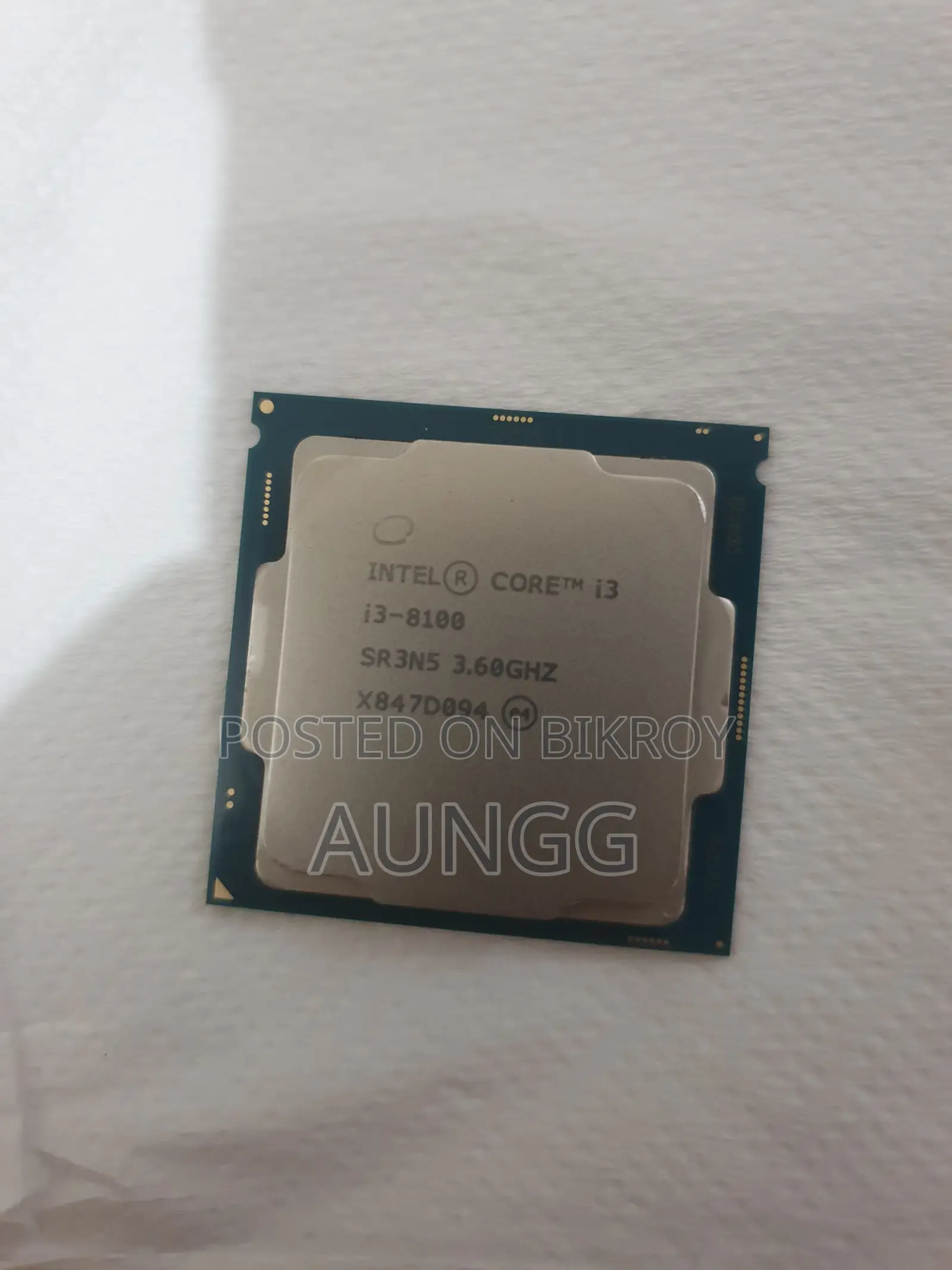 (Cpu) Core I3 8100 Gaming Processor 3.60 GHZ With Free Motherboard