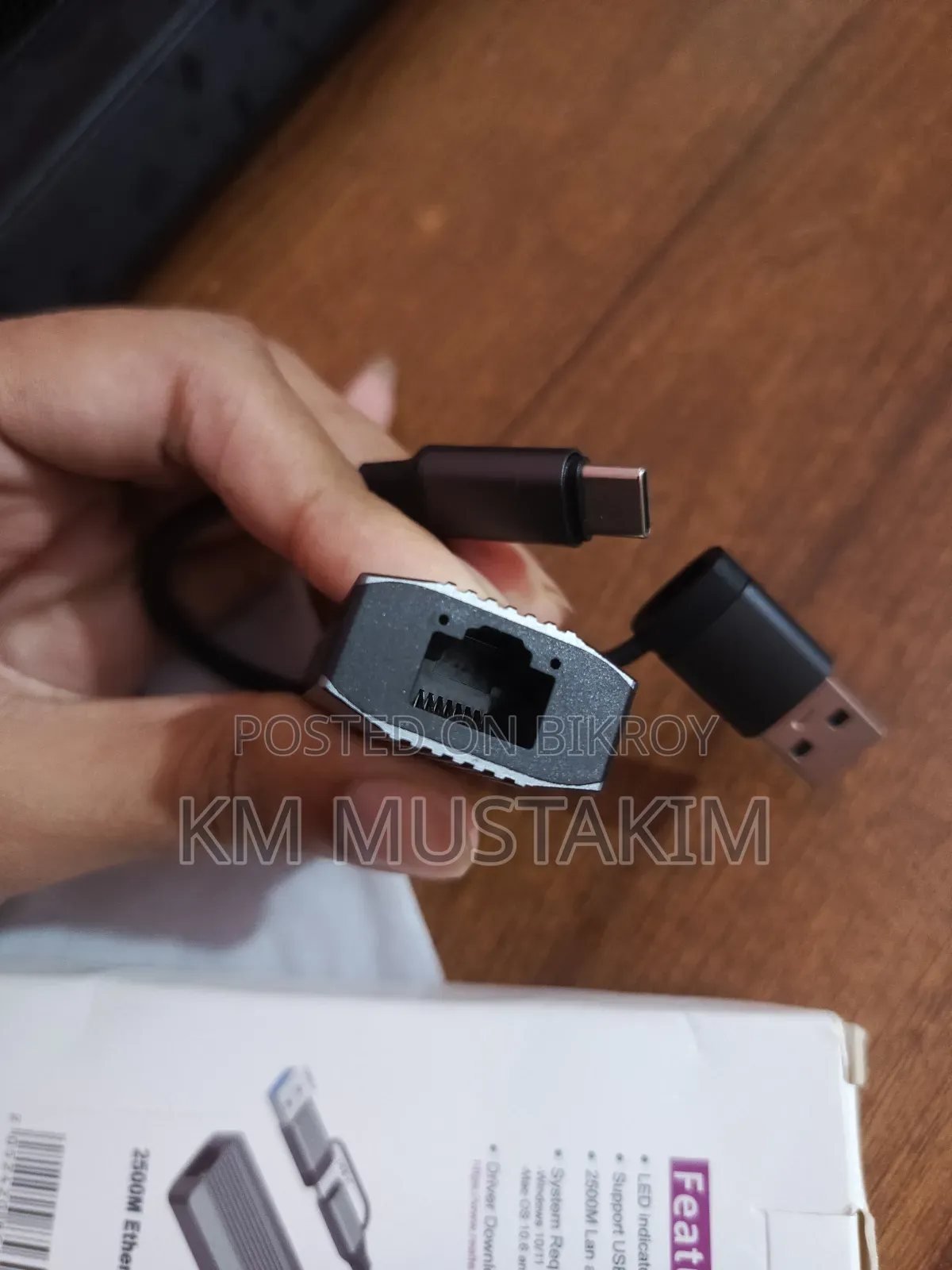 হাই-স্পিড ২.৫ জিবিপিএস ল্যান অ্যাডাপ্টার ২-ইন-১ টাইপ-সি ইউএসবি ৫ জিবিপিএস ট্রান্সফার রেট