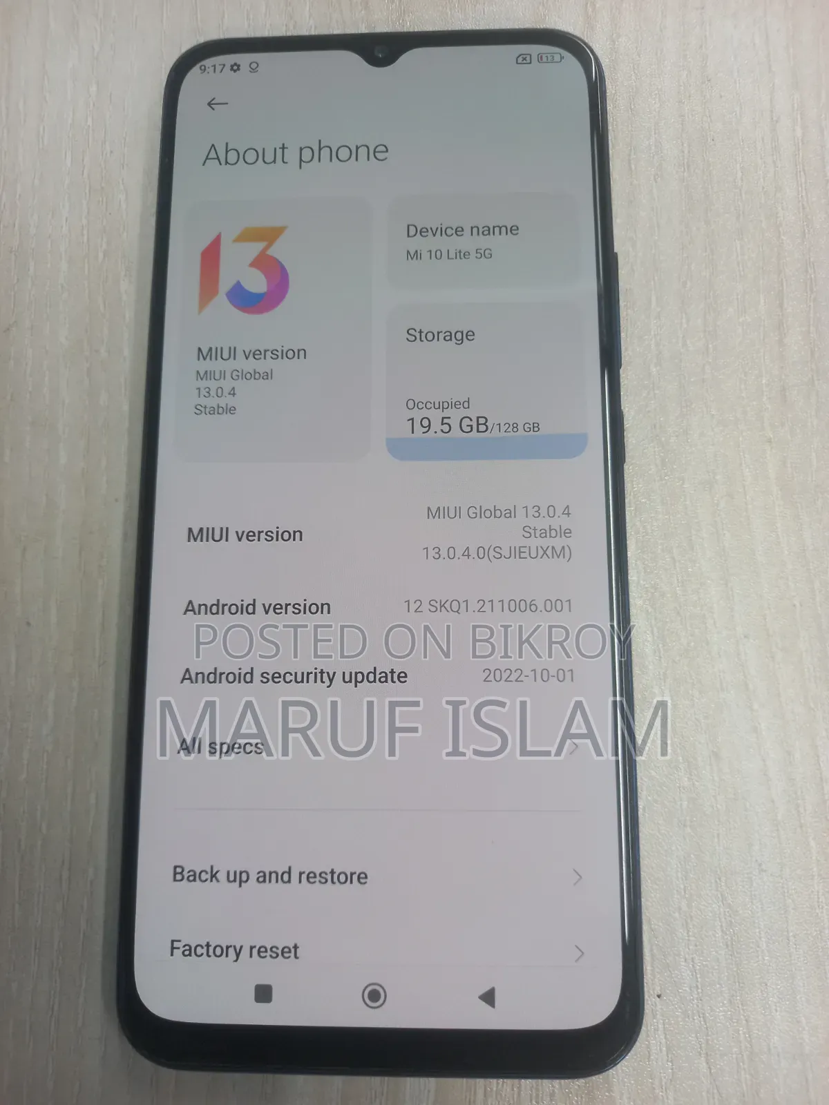 Xiaomi Mi 10 Lite 128 GB Blue