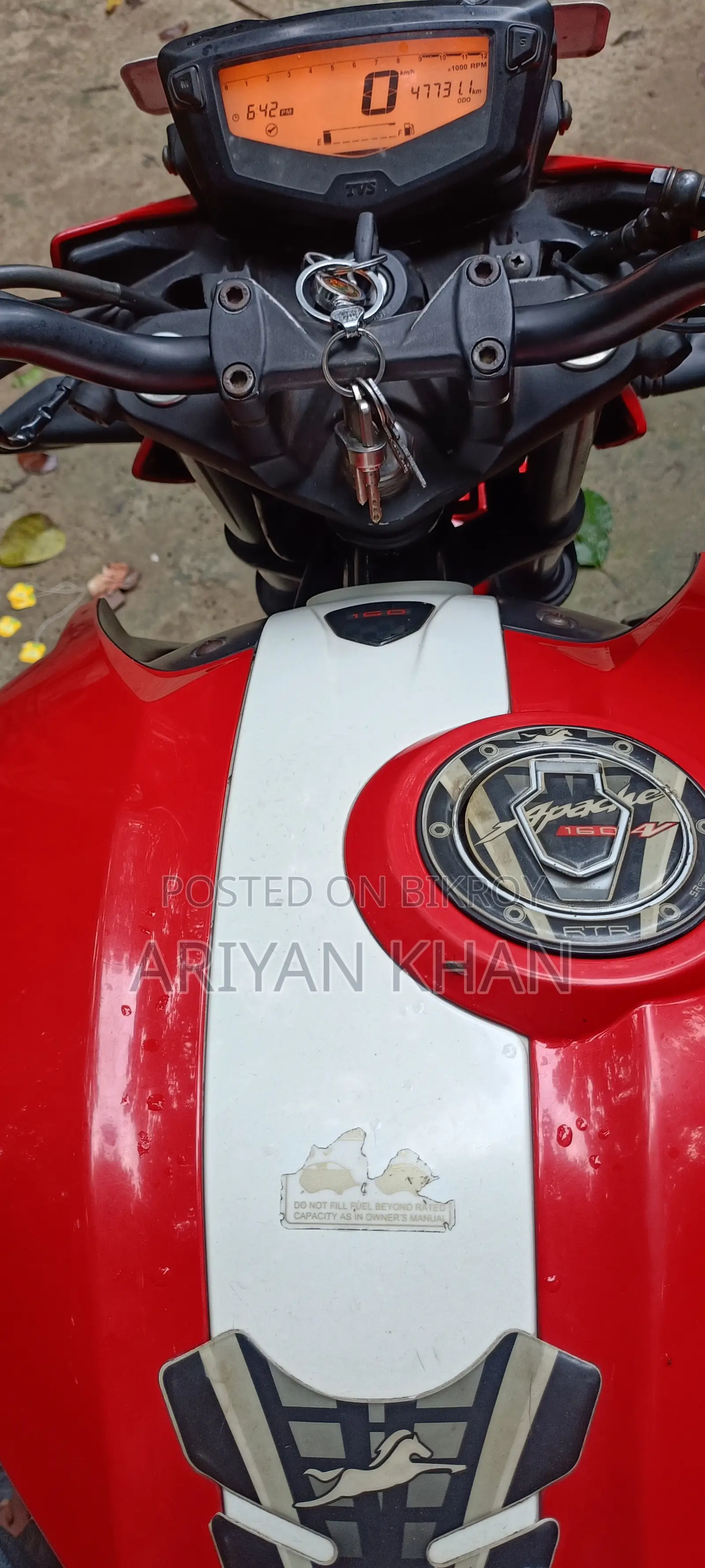 TVS Apache 160 4V 2018 Red