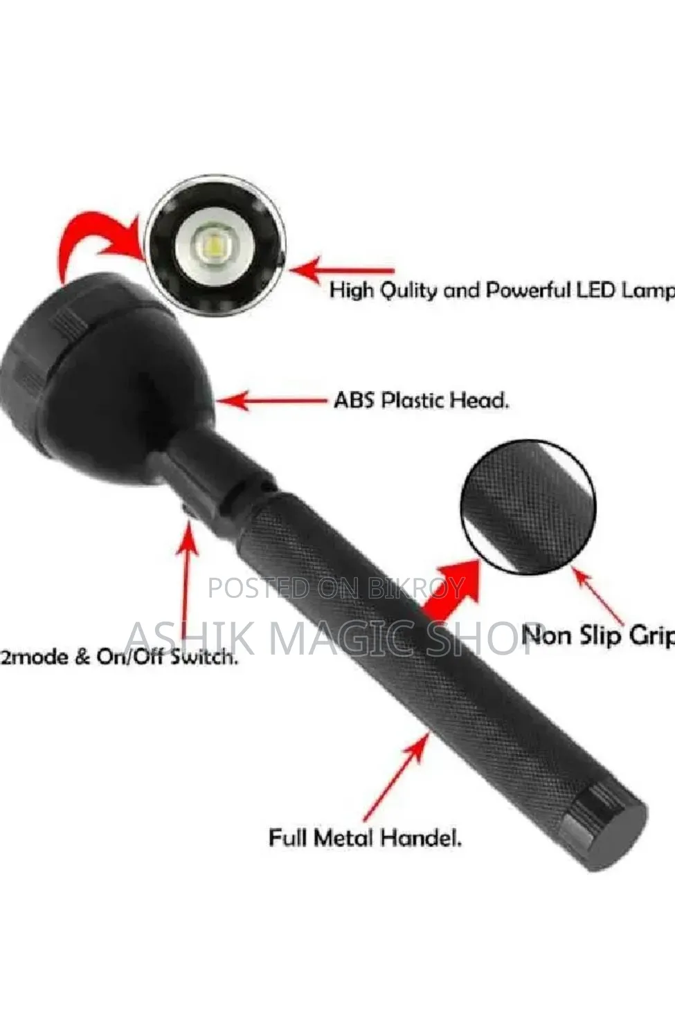 Ot Super Rechargeable 2 Pode 700 Meter Long Range, Waterproof Led