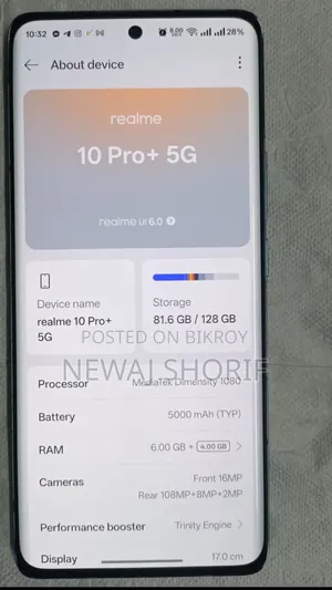 Realme 10 Pro+ 128 GB Blue