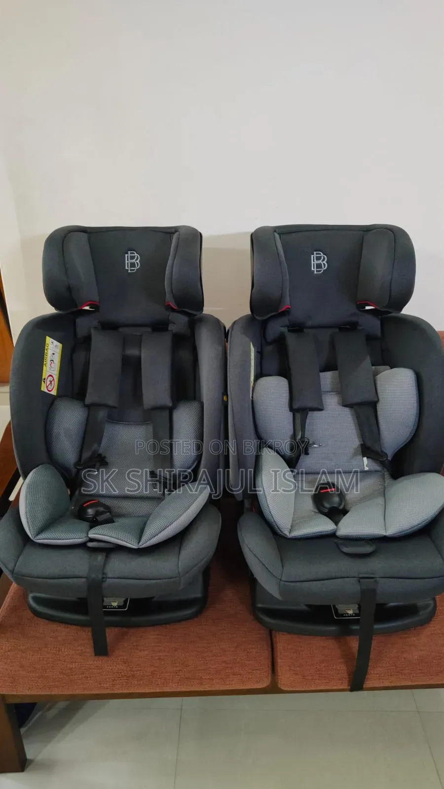 Two Gray Baby Car Seat