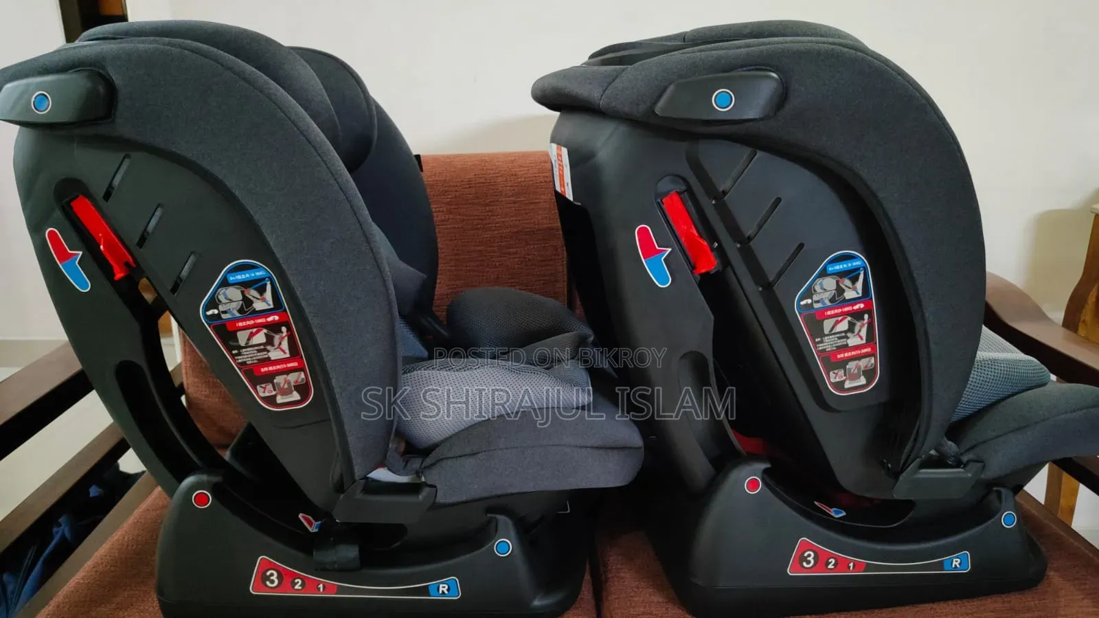 Two Gray Baby Car Seat