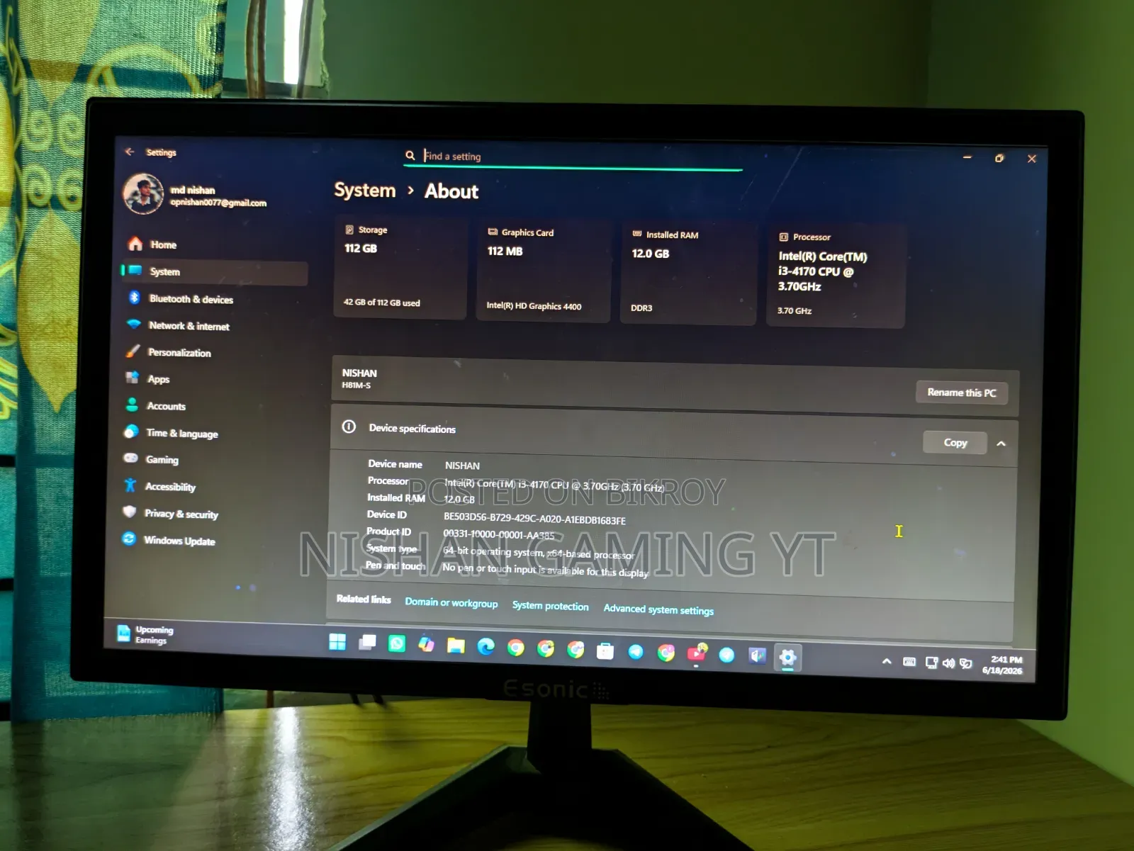 Desktop Computer Gigabyte GB-BKi3HA-7100 12GB Intel Core I3 SSD 128GB