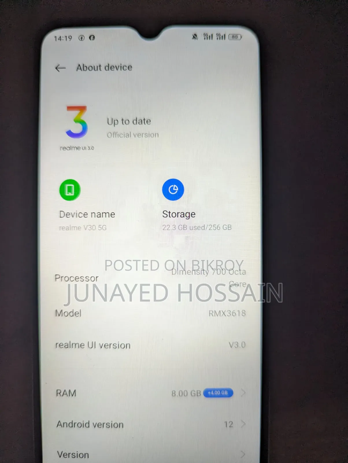 Realme V30 128 GB Yellow