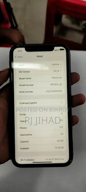 অ্যাপল আইফোন এক্সআর ৬৪ জিবি ব্ল্যাক