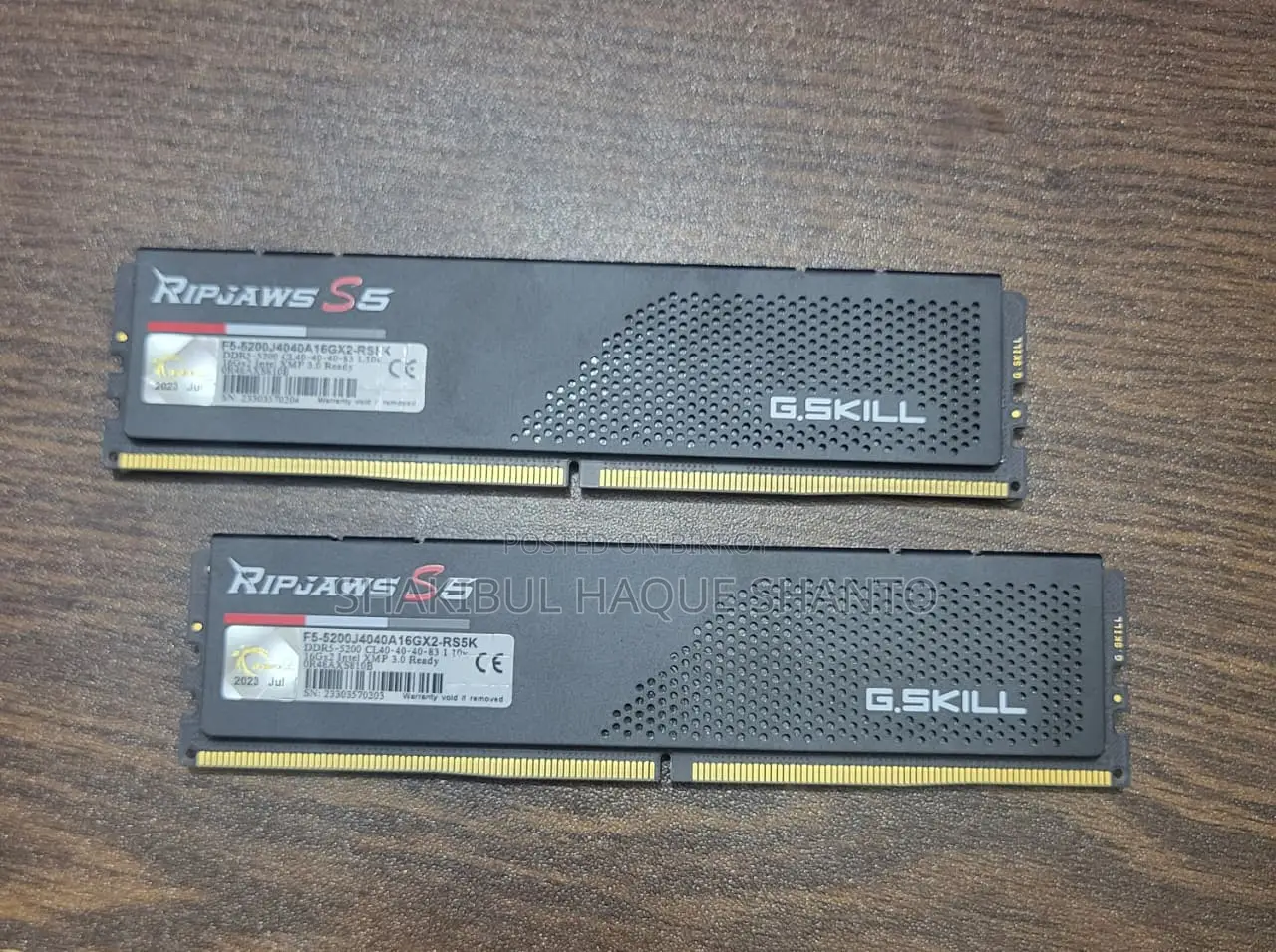 G.Skill Ripjaws S5 16GB DDR5 5200MHz CL40 Desktop RAM Black