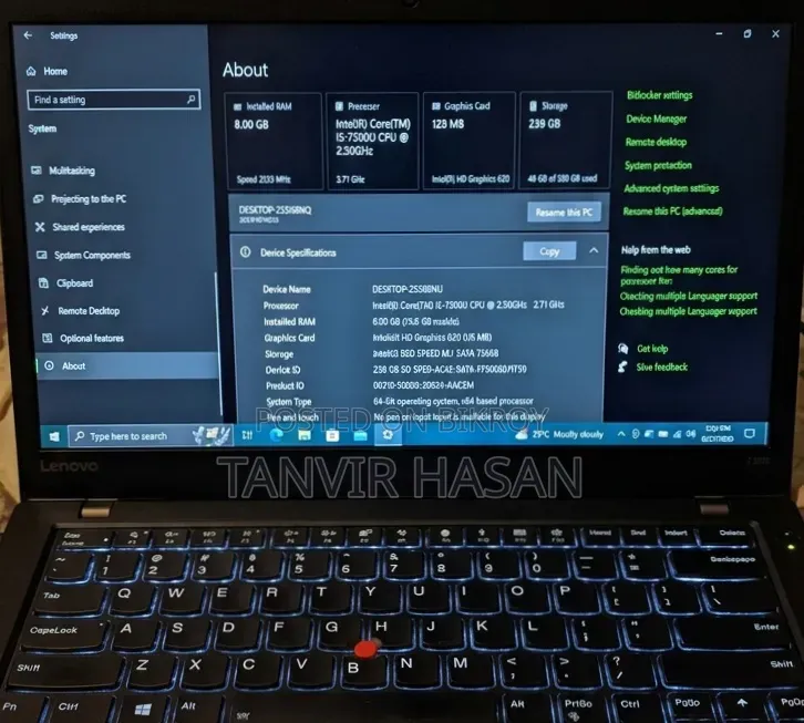 Laptop Lenovo ThinkPad T470s 8GB Intel Core I5 SSD 256GB