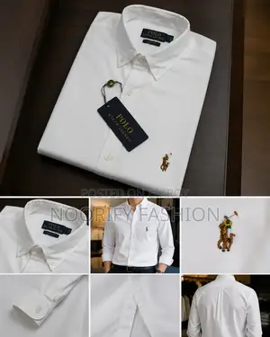 Premium White Formal Shirt | Polo Style | Full Sleeve | Smart Fit