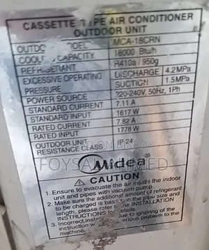 Used Midea 1.5 Ton Ceiling Cassette AC (Office Used)