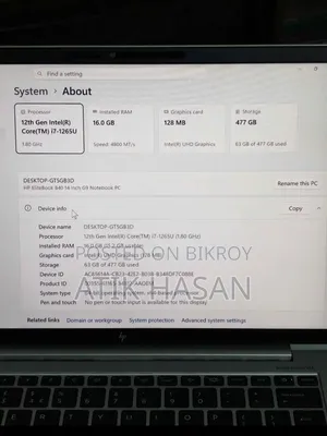 Laptop HP EliteBook 840 G9 16GB Intel Core I7 SSD 512GB