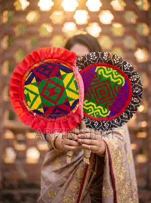 নকশি হাতপাখা জোড়া | নকশি কাঁথার এমব্রয়ডারি