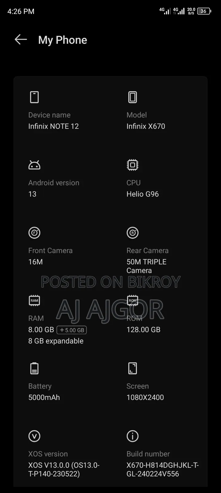 Infinix Note 12 128 GB