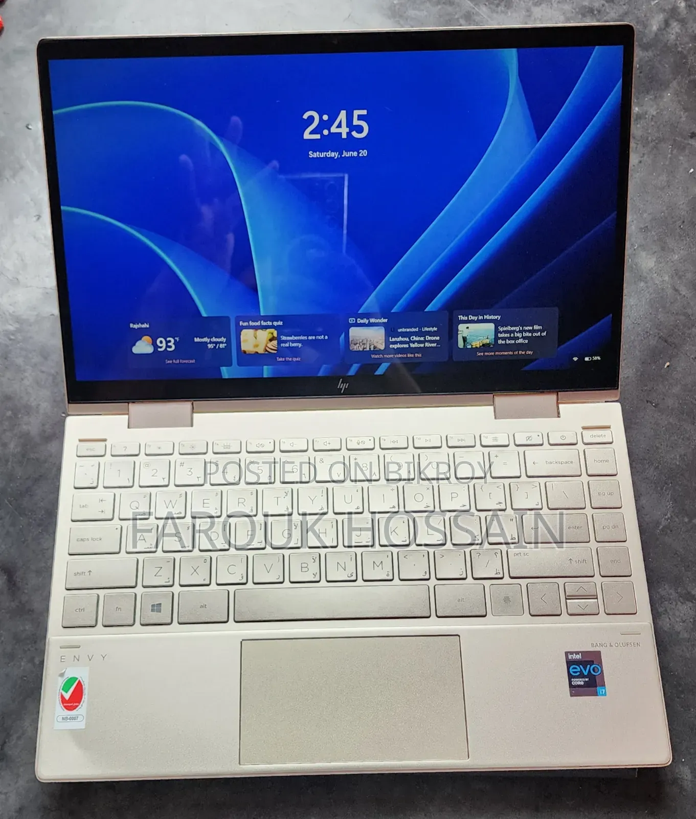 Laptop HP Envy X360 16GB Intel Core I7 SSD 1T