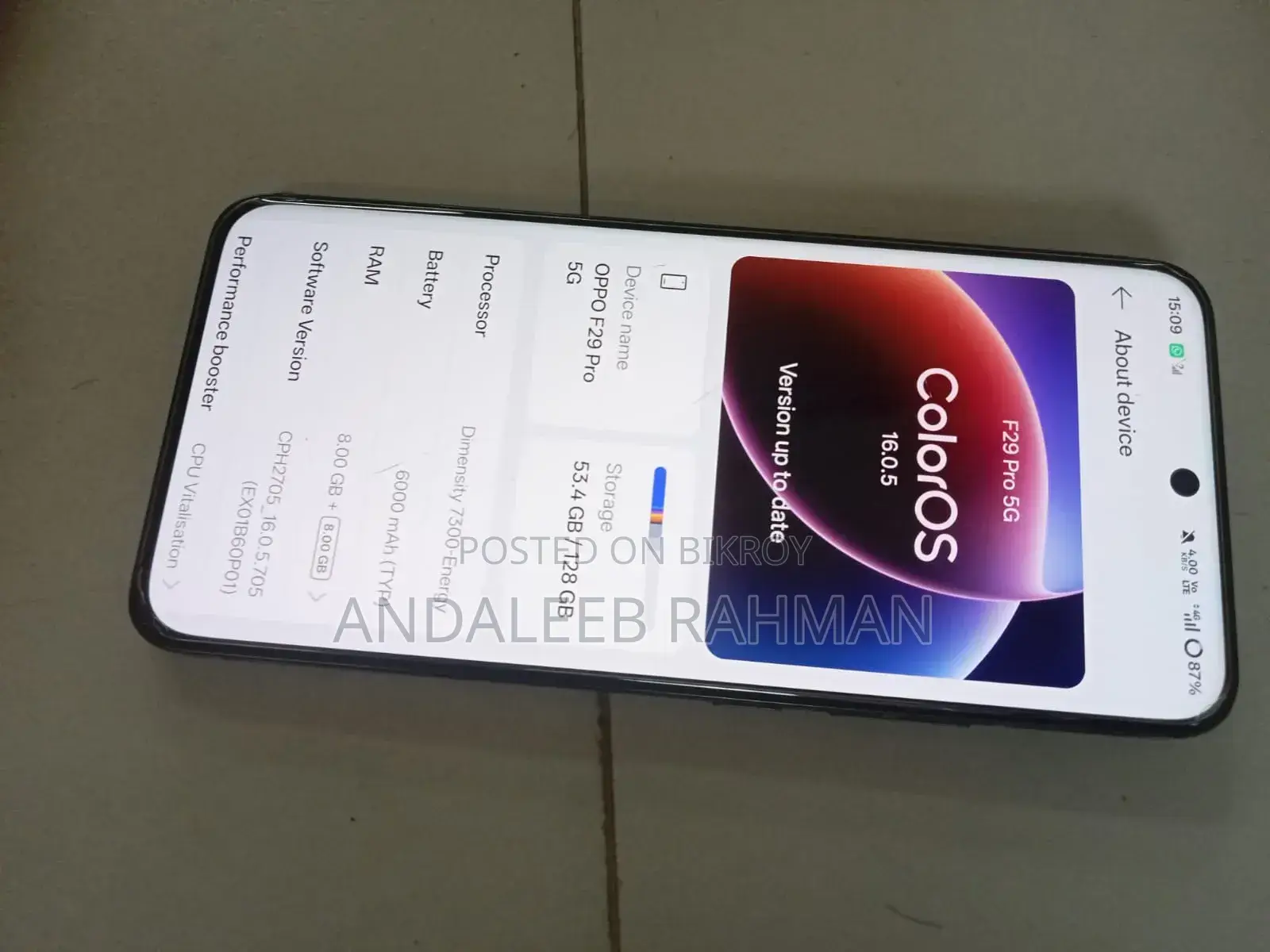 Oppo F29 128 GB Black