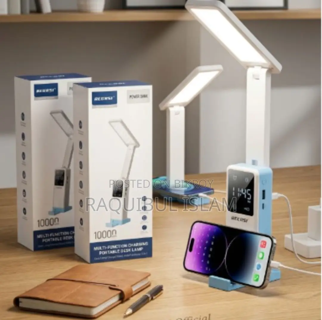 Recrsi 3-in-1 Smart Desk Lamp (10000mah Power Bank)
