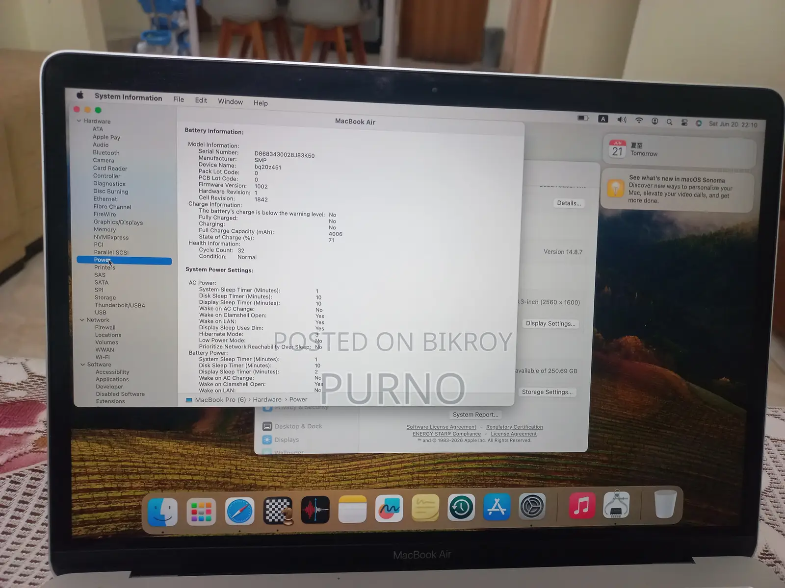 Laptop Apple MacBook Air 2019 8GB Intel Core I5 HDD+SSD 256GB