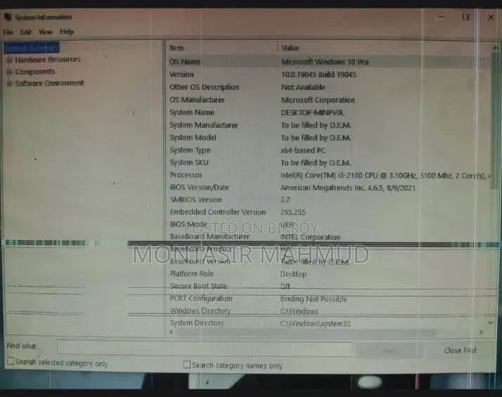 Desktop Computer 4GB Intel Core i3 SSD 1TB