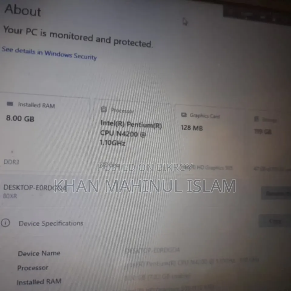 ল্যাপটপ লেনোভো আইডিয়াপ্যাড ৩২০ ৮জিবি ইন্টেল পেন্টিয়াম এসএসডি ১২৮জিবি