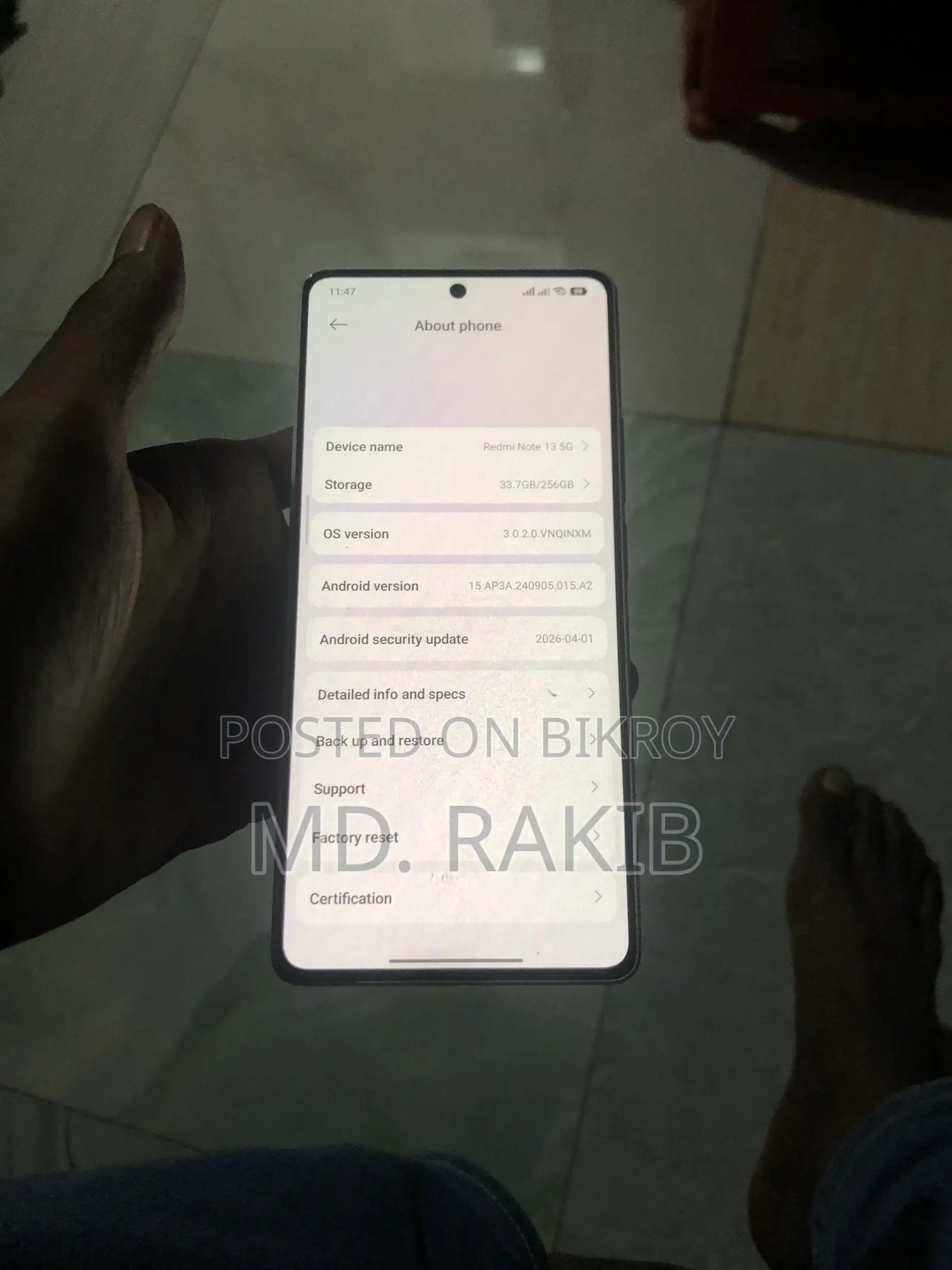শাওমি রেডমি নোট ১৩ প্রো ৫জি ২৫৬ জিবি রেড